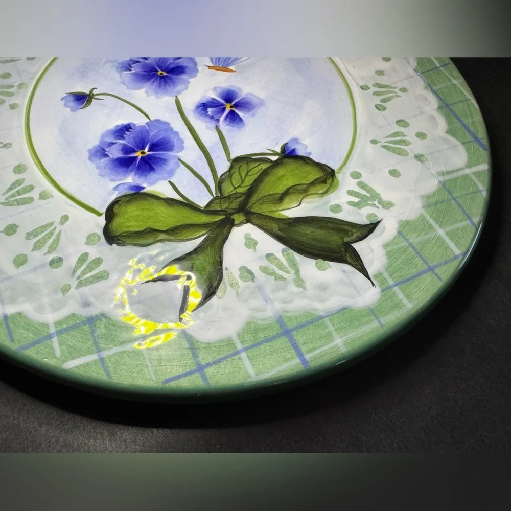 Vintage Floral Trivet 2003 Kathy Hatch Cottagecore